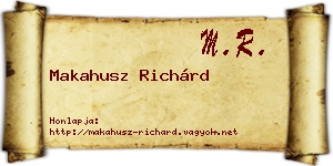Makahusz Richárd névjegykártya